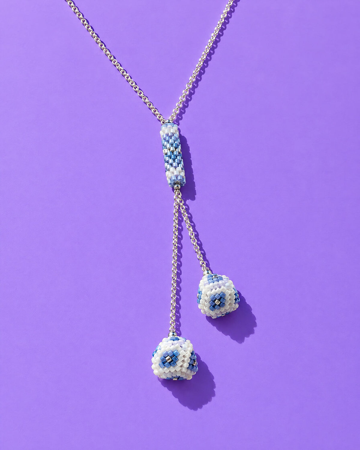 Blue Lariat Necklace Set