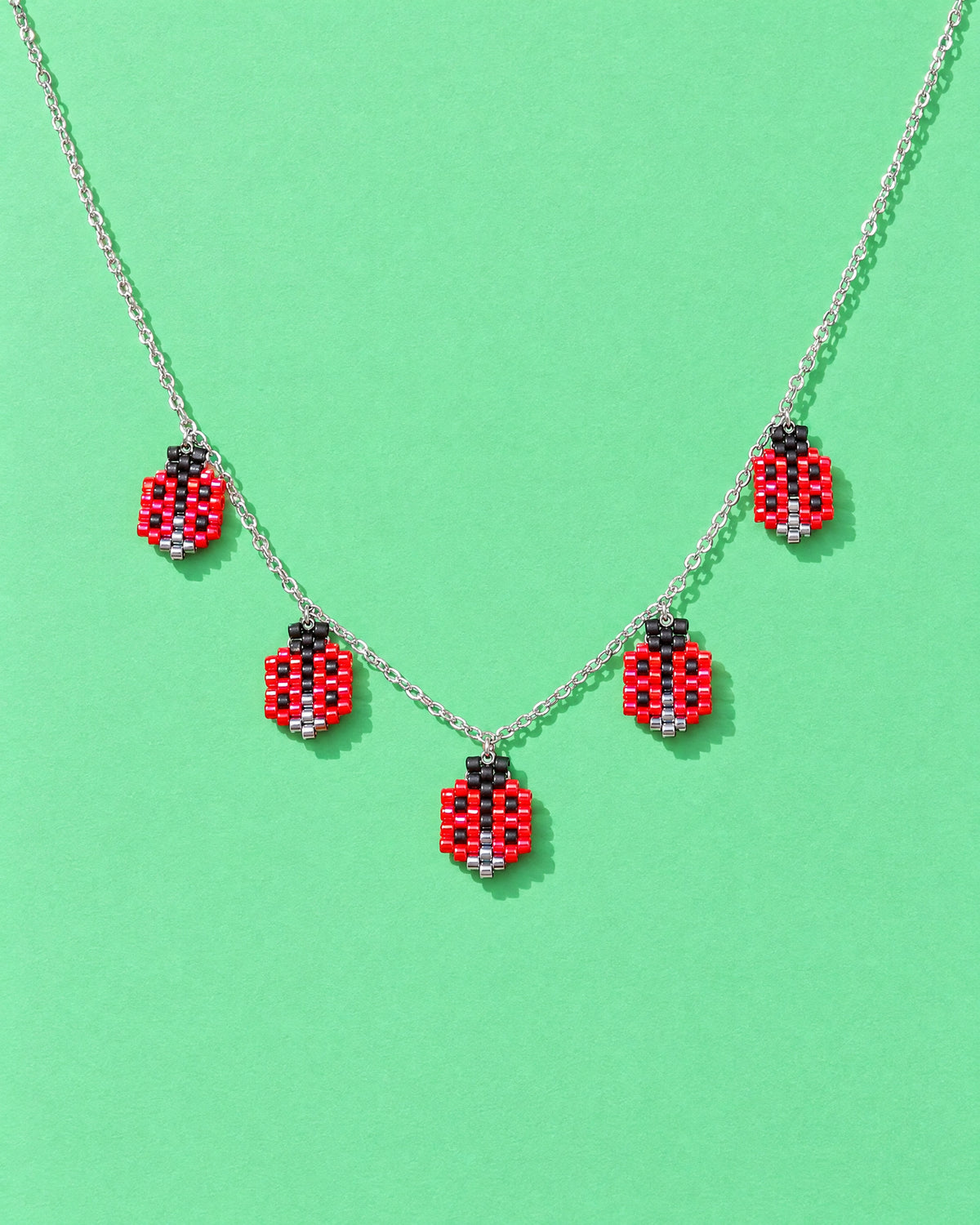 Red Ladybug Charm Necklace