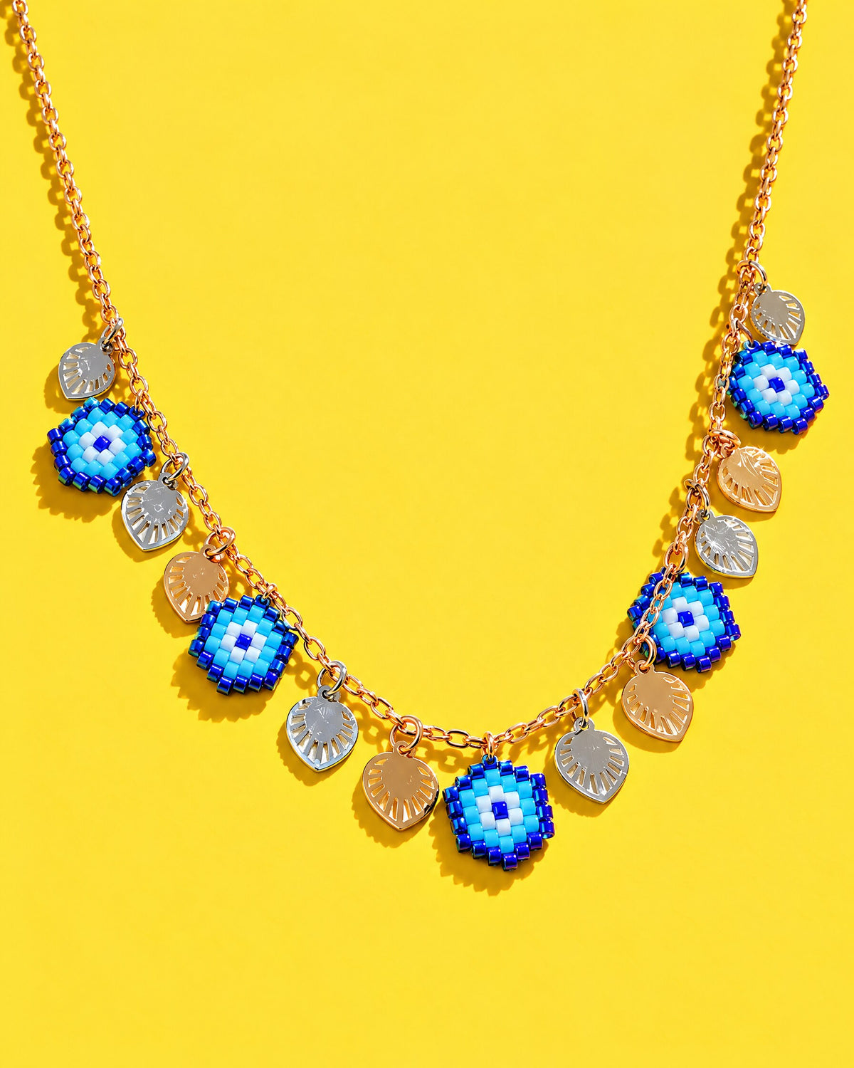 Nazar Hearts Charm Necklace