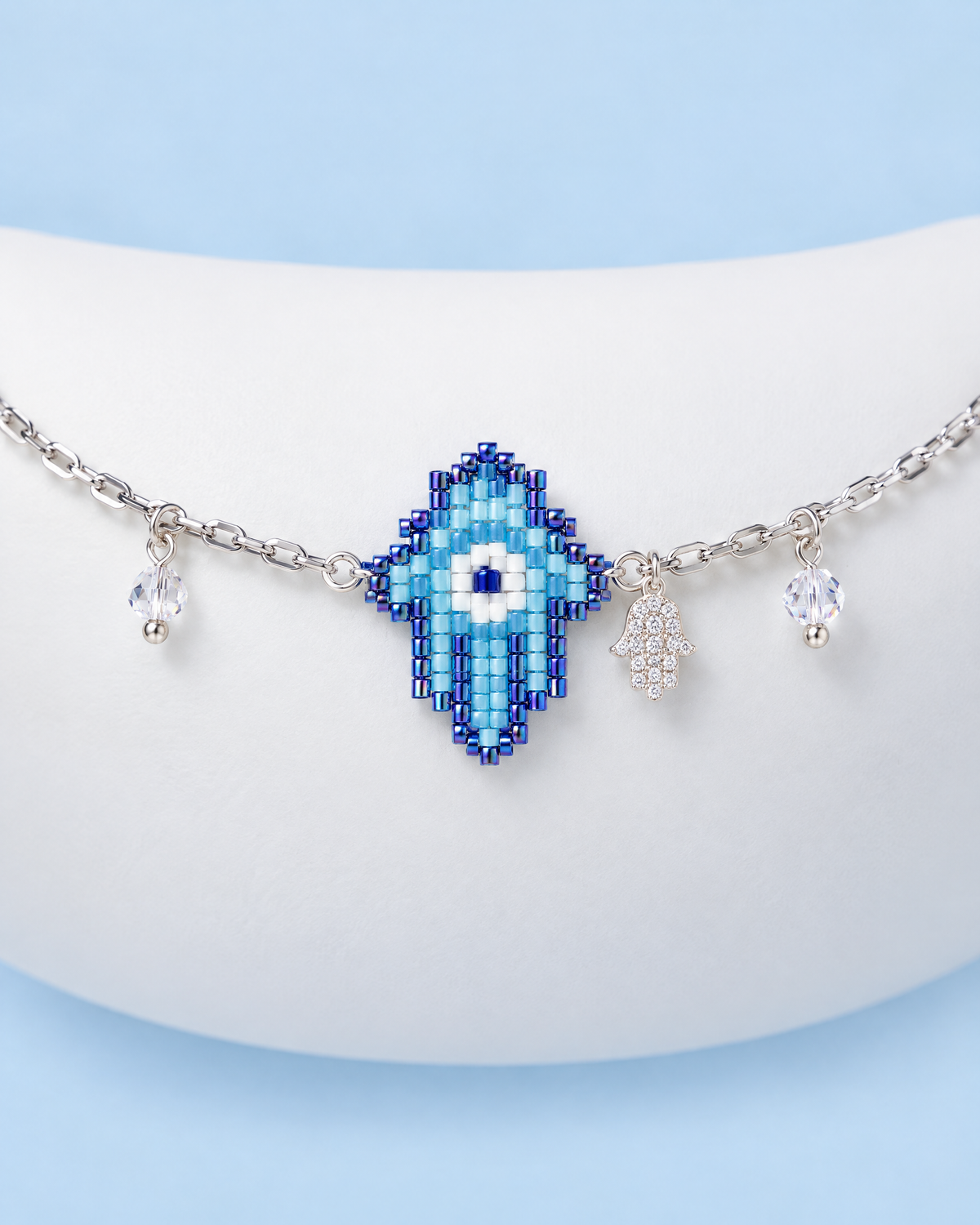 Blue Hamsa Charm Bracelet