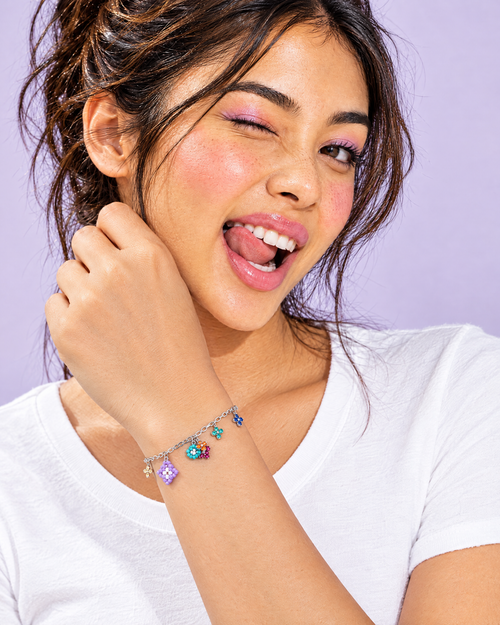 Lilac Blossom Charm Bracelet worn by model