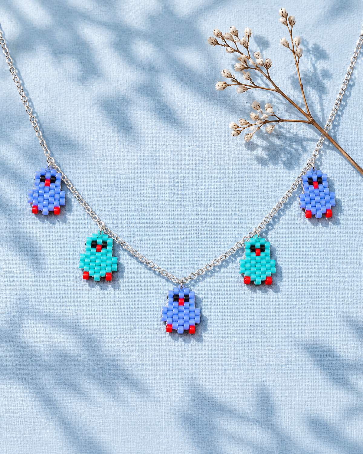 Blue Birdie Charm Necklace